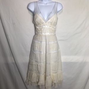 BCBG MAXARIA Beautiful Ivory, Silk Cocktail Dress